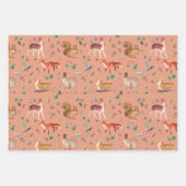 Wald in Aquarellmuster- Bambi, Fuchs, Kokos, Geschenkpapier Set (Vorderseite)