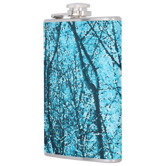 Wald in Azurblau Flachmann (Links)