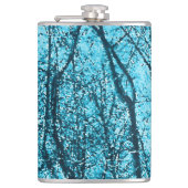 Wald in Azurblau Flachmann (Vorderseite)