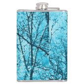 Wald in Azurblau Flachmann (Rückseite)