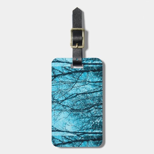 Wald in Azurblau Gepäckanhänger (Vorderseite vertikal)