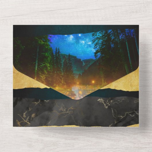 Wald in einer Hand laden All In One Einladung (Rückseite)