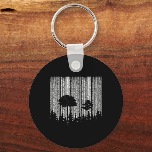 Wald in Streifen Wald Umweltschutz Schlüsselanhänger (Vorderseite)