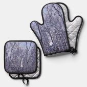 Wald in Twilight Ofenhandschuh & Topflappen-Set (Vorderseite/Rückseite)