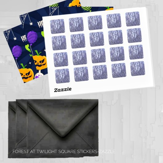 Wald in Twilight Quadratischer Aufkleber