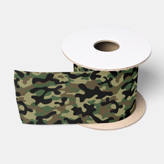 Wald-Khaki-Tarnmuster Satinband (Spule)