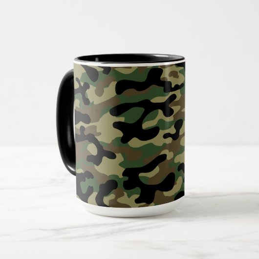 Wald-Khaki-Tarnmuster Tasse (Vorderseite Links)