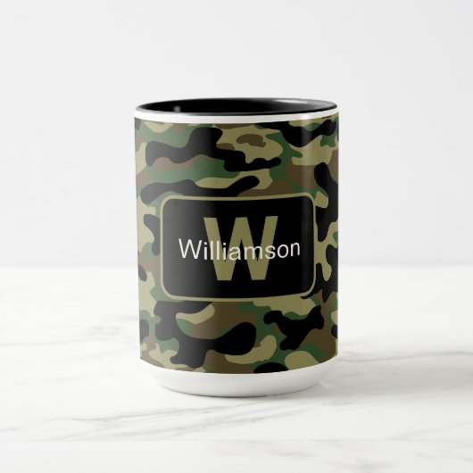 Wald-Khaki-Tarnung mit Personalisierung   Tasse (Zentrum)