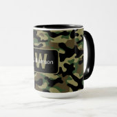 Wald-Khaki-Tarnung mit Personalisierung   Tasse (VorderseiteRechts)