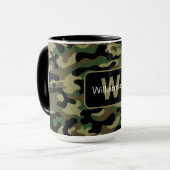 Wald-Khaki-Tarnung mit Personalisierung   Tasse (Vorderseite Links)