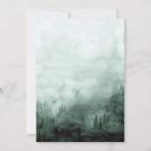 Wald, Kiefernbäume, String Light Green Save the Da Date (Rückseite)