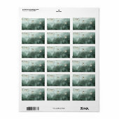 Wald, Kiefernbäume, String-Lights grün Adressaufkleber (Vorne)