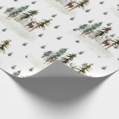Wald-Kiefernwald-Rentierpapier Geschenkpapier (Ecke)