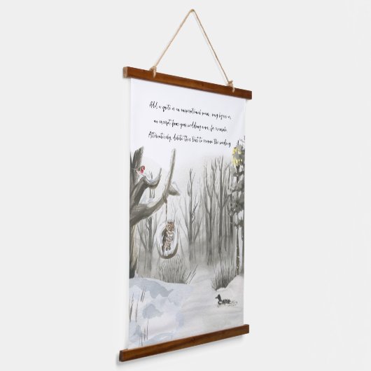 Wald Lakehouse Wasserfarbe Fakultativ Farbe Wandteppich Mit Holzrahmen (Gewinkelt)