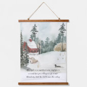 Wald Lakehouse Wasserfarbe Fakultativ Farbe Wandteppich Mit Holzrahmen (Vorderseite 2)