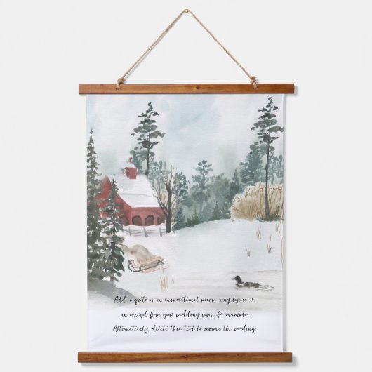 Wald Lakehouse Wasserfarbe Fakultativ Farbe Wandteppich Mit Holzrahmen (Vorderseite 2)