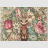 Wald Langweilige Kaninchen & Cotattecore Florals Seidenpapier (Vorderseite)