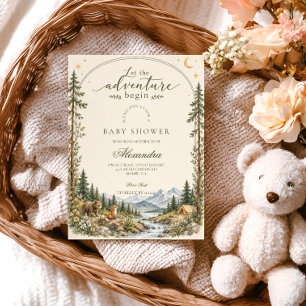 Wald - Lass die Abenteuer beginnen - Babyparty Einladung