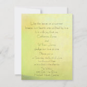 Wald Lässige Elegante Hochzeit im Freien Einladung (Rückseite)