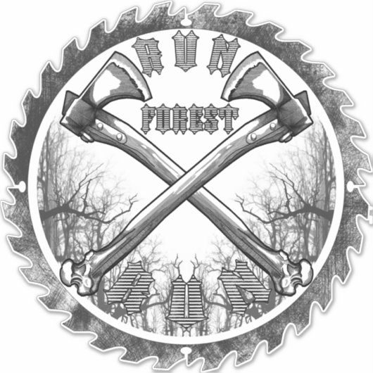 Wald laufen aufkleber (Vorderseite)