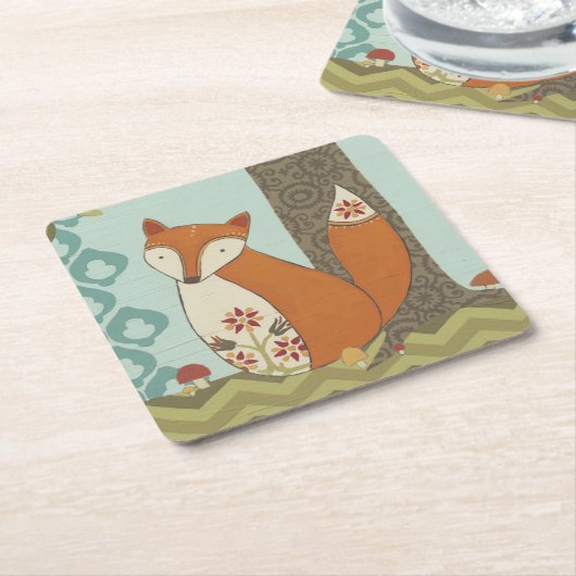 Wald launisches IV Rechteckiger Pappuntersetzer (angewinkelt)