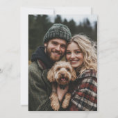 Wald-Lichterkette Blumen Hochzeitsfoto Rustikal Einladung (Rückseite)