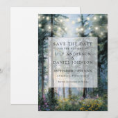Wald-Lichterkette Wildblumen Florale Hochzeit Save The Date (Vorne/Hinten)