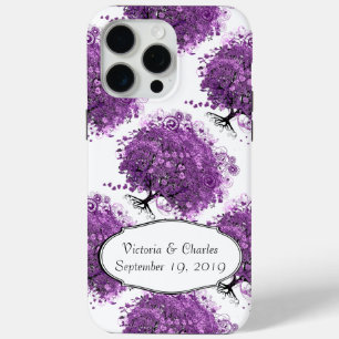 Wald-Lila-Herz-Blattbaum-Hochzeit Case-Mate iPhone Hülle