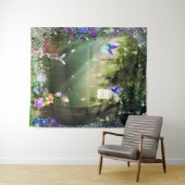Wald Magische Blume Hirsch & Bunny Tape Wandteppich (Beispiel (Horizontal))