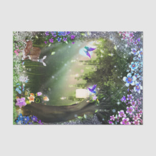 Wald Magische Blumen Waldhirsch & Hase Seidenpapier