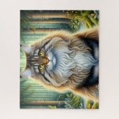 Wald Maine Coon Katze Puzzle (Vertikal)