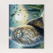 Wald Maine Coon Katze Puzzle (Vertikal)