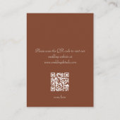 Wald-Minimal-Terrakotta-Herbst-QR-Code-Hochzeit Begleitkarte (Rückseite)
