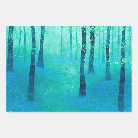 Wald mit Bluebell-Blume Geschenkpapier Set (Vorderseite)