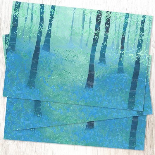 Wald mit Bluebell-Blume Geschenkpapier Set