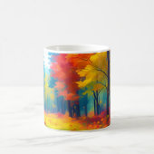 Wald mit farbenfrohen Bäumen und Blumen Kaffeetasse (Mittel)