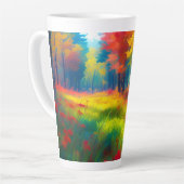 Wald mit farbenfrohen Bäumen und Blumen Milchtasse (Linke Ecke)