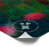 Wald mit farbenfrohen Bäumen und Blumen Poster (Ecke)