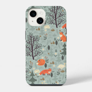 Wald mit Füchsen und Hasen iPhone 14 Hülle