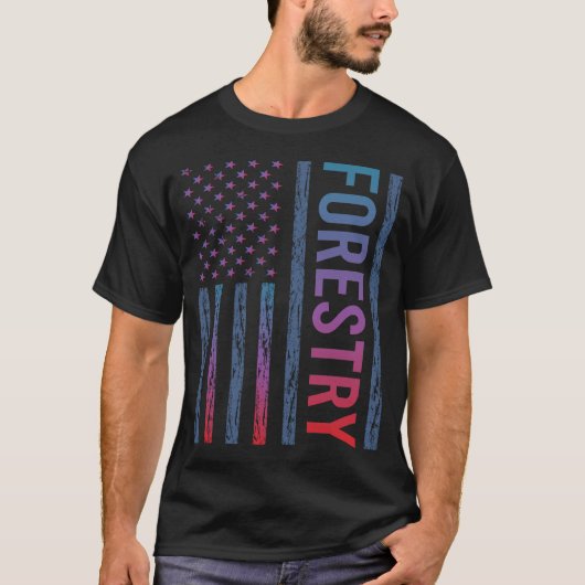Wald mit glänzender Flagge T-Shirt (Vorderseite)