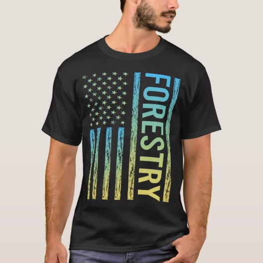 Wald mit glänzender Flagge T-Shirt (Vorderseite)