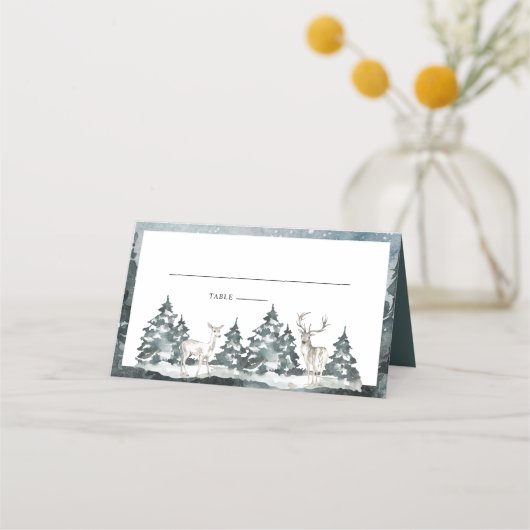 Wald mit Hirsche-Platzkarte Platzkarte (Vorderseite)