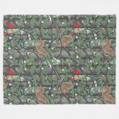 Wald mit Vögeln und Eichhörnchen Fleecedecke (Vorderseite (Horizontal))