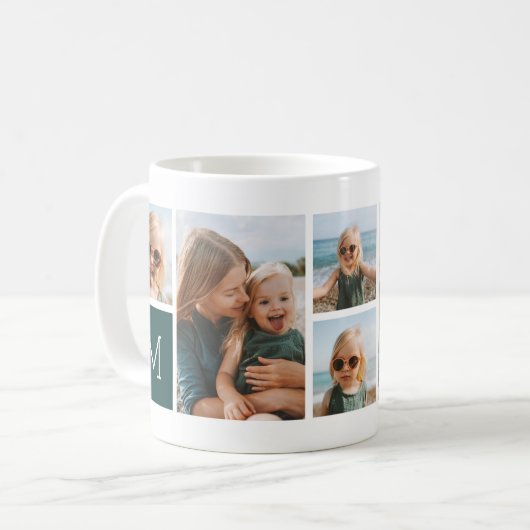 Wald | Monogram Grid Foto Collage Kaffeetasse (Vorderseite Links)