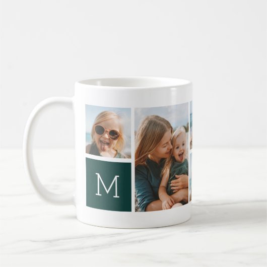 Wald | Monogram Grid Foto Collage Kaffeetasse (Links)