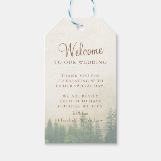 Wald Mountain Hochzeitsgeschenk Geschenkanhänger (Vorderseite)