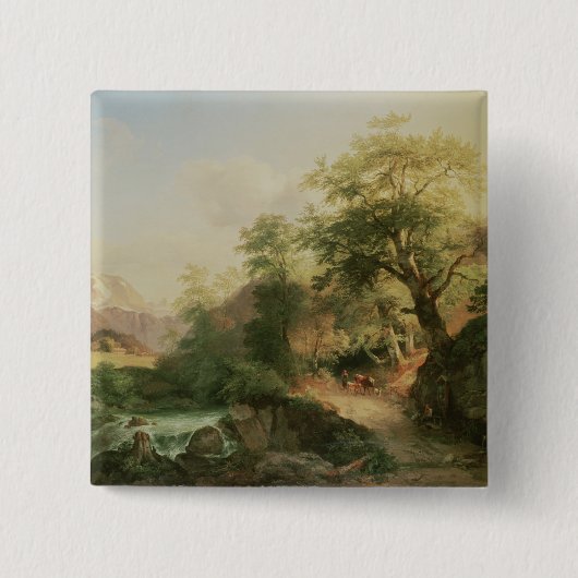 Wald nahe Wien, 1852 (Öl auf Leinwand) Button (Vorderseite)