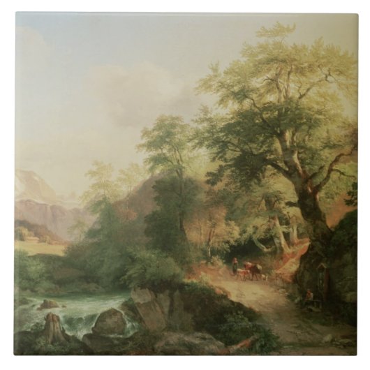 Wald nahe Wien, 1852 (Öl auf Leinwand) Fliese (Vorderseite)