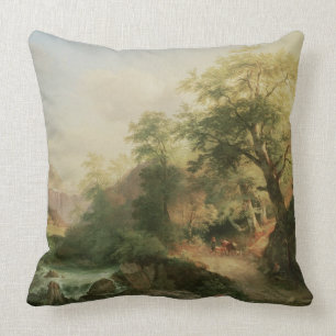 Wald nahe Wien, 1852 (Öl auf Leinwand) Kissen