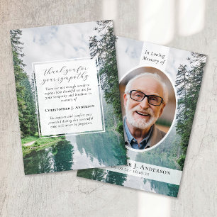 Wald-Natur-Foto-Sympathie-Begräbnis-Gedenkfeier Dankeskarte